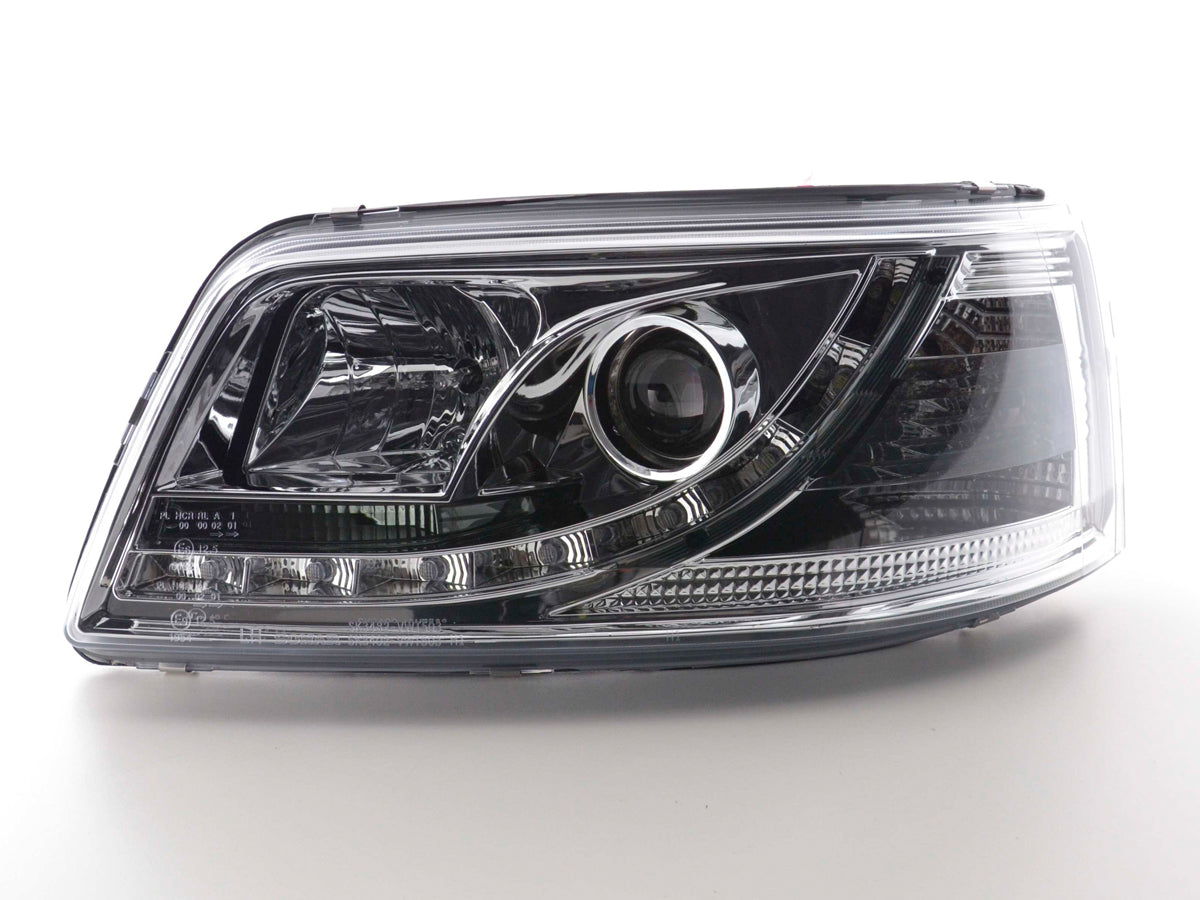 Scheinwerfer Set Daylight LED Tagfahrlicht VW Bus T5 03-09 chrom Scheinwerfer Set Daylight LED Tagfahrlicht VW Bus T5 03-09 chrom